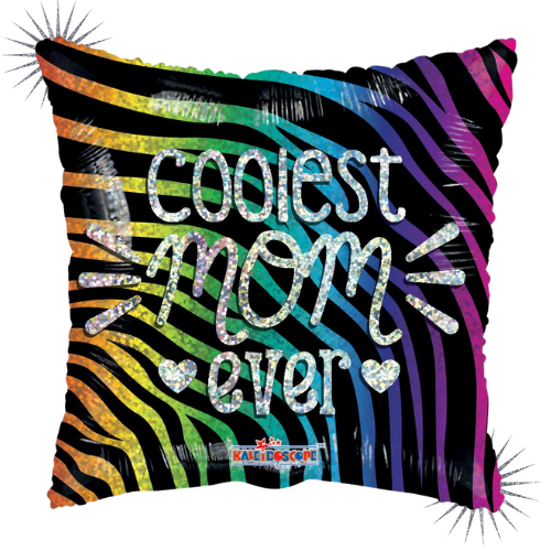18" Coolest Mom Ever Holographic Foil Balloon (WSL) | Clearance - While Supplies Last!
