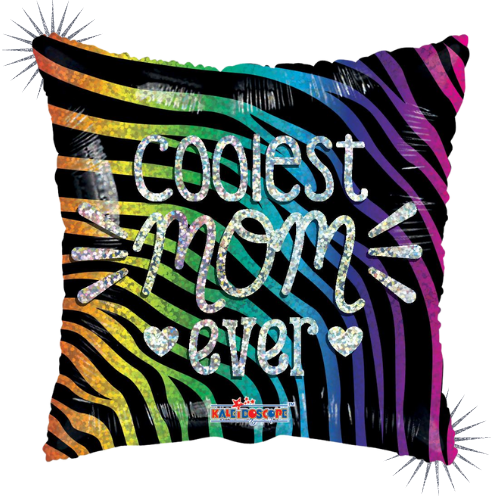 18" Conver Coolest Mom Ever Holographic Foil Balloon (WSLS5R2) | Clearance - While Supplies Last!