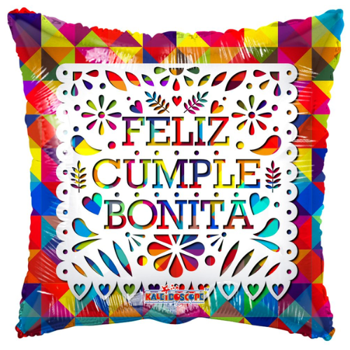 18" Feliz Cumple Bonita Foil Balloons | Buy 5 Or More Save 20%