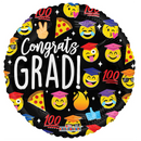 18" Grad Emoticons Foil Balloon (P25) | buy 5 Or More Save 20%
