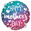 18" Happy Mother's Day Gradient Holographic Foil Balloon (P9) | Buy 5 Or More Save 20%