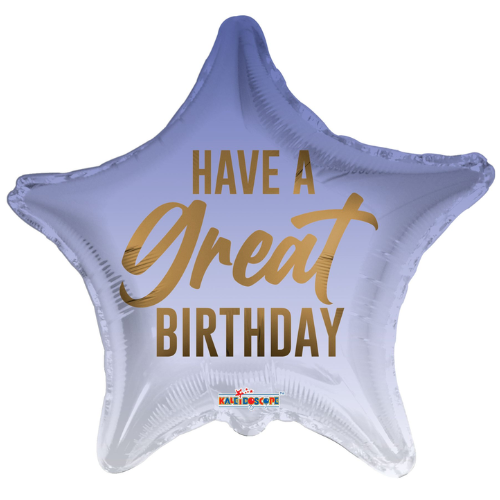 18" Have A Great Birthday Matte Star Foil Balloon | Buy 5 Or More Save 20%