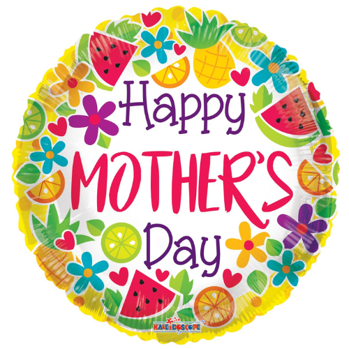 18" Conver Happy Mother's Day Citric Non Foil Balloon (WSLR4) | Clearance - While Supplies Last!