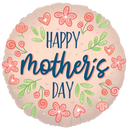 18" Happy Mother's Day Flowers Rose Gold Matte Foil Balloon (P9) | Buy 5 Or More Save 20%
