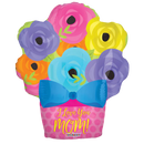 18" I Love You Mom Bright Flowerpot Shape Foil Balloon (P10) | Buy 5 Or More Save 20%