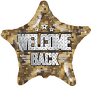 18" Welcome Back Camouflage Star Foil Balloon | Buy 5 Or More Save 20%