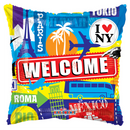 18" Welcome Capital Cities Foil Balloon | Buy 5 Or More Save 20%