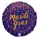 18" Glittering Mardi Gras Confetti Holographic Foil Balloon (WSL)