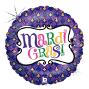 Globo de lámina holográfica de celebración de Mardi Gras de 18" (P21) | Compre 5 o más y ahorre 20 %