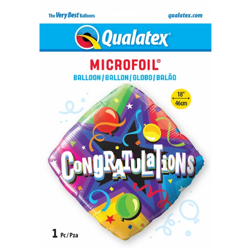 18" Congrats Party Time Foil Balloon | Buy 5 Or More Save 20%