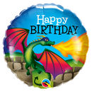 18" Birthday Mythical Dragon Foil Balloon | Buy 5 Or More Save 20%
