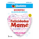 18" Felicidades Mama Words Heart Foil Blaloon (P10) | Buy 5 Or More Save 20%