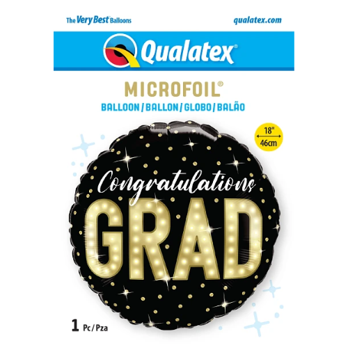 18" Grad Marquee Lights Foil Balloon (P24) | Buy 5 Or More Save 20%