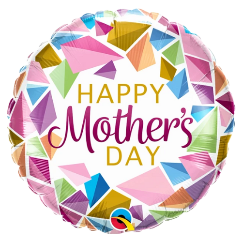 18" Qualatex Mother’s Day Colorful Gems Foil Balloon (WSLR2) | Clearance - While Supplies Last
