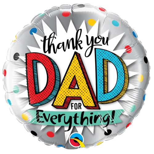 18" Thank You Dad For Everything Foil Balloon (P21) | Buy 5 Or More Save 20%