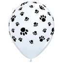11" Paw Prints-A-Round Latex Balloons | 50 Count