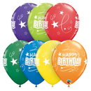 Surtido de carnaval de 11 pulgadas, globos de látex con lazos y estrellas para cumpleaños | 50 unidades