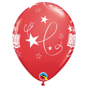 Surtido de carnaval de 11 pulgadas, globos de látex con lazos y estrellas para cumpleaños | 50 unidades