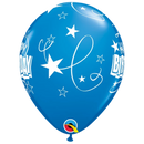 Surtido de carnaval de 11 pulgadas, globos de látex con lazos y estrellas para cumpleaños | 50 unidades