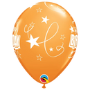 Surtido de carnaval de 11 pulgadas, globos de látex con lazos y estrellas para cumpleaños | 50 unidades