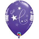 Surtido de carnaval de 11 pulgadas, globos de látex con lazos y estrellas para cumpleaños | 50 unidades