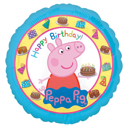 18" Peppa Pig Happy Birthday Foil Balloon | Buy 5 Or More Save 20%