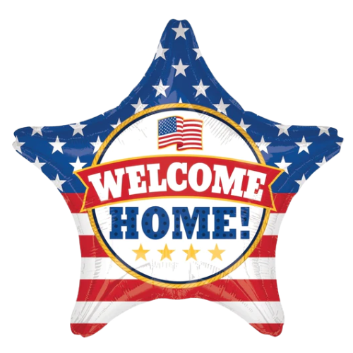 18" Welcome Home Patriotic Foil Balloon (P22) | Buy 5 Or More Save 20%