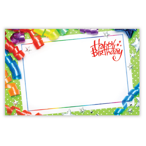 Happy Birthday Streamers & Stars Enclosure Cards | 50 Count