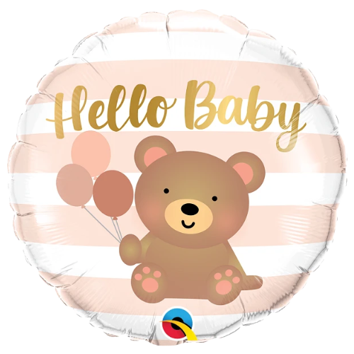 18" Hello Baby Bear Foil Balloon | Buy 5 Or More Save 20%