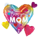 28" Opal Colorful Mom Hearts Foil Balloon (P11)