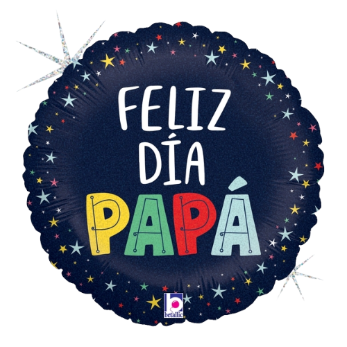 18" Estrellas de Colores del Dia del Padre Holographic Foil Balloon (P23) | Buy 5 Or More Save 20%