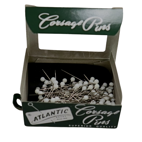 1 1/2" Atlantic Brand Round Head Flat White Corsage Pins | 144 Count