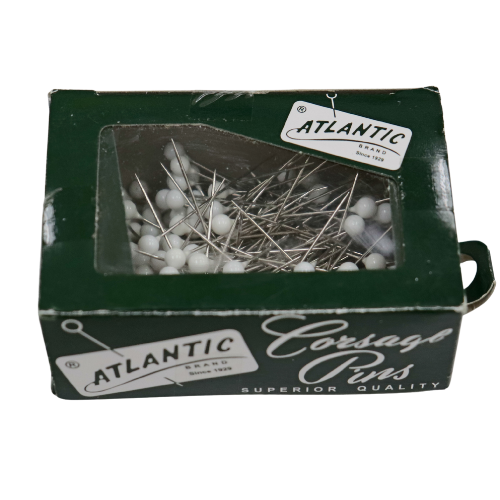 1 1/2" Atlantic Brand Round Head Flat White Corsage Pins | 144 Count