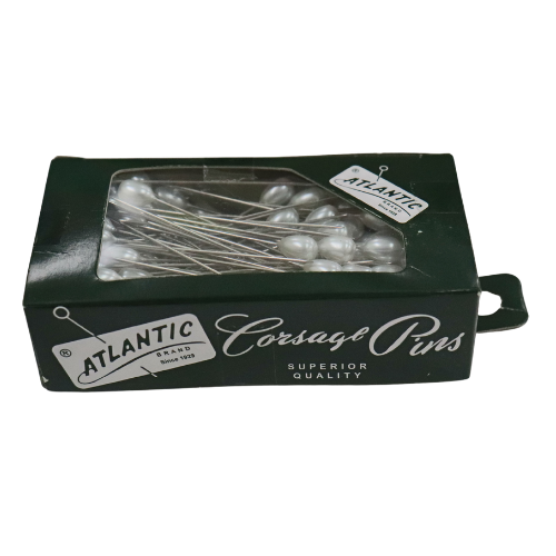 Pasadores de ramillete blanco perla con forma de perla de la marca Atlantic de 2 1/2 pulgadas | 144 unidades