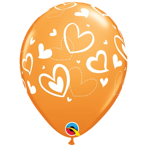 11" Festive Assortment Mix & Match Hearts Latex Balloons (D) | 50 Count