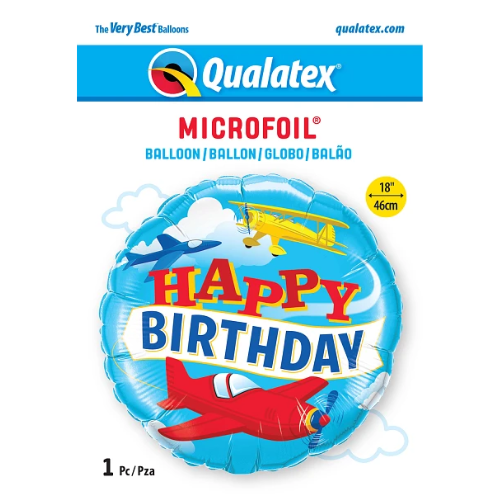 18" Birthday Airplanes Foil Balloon