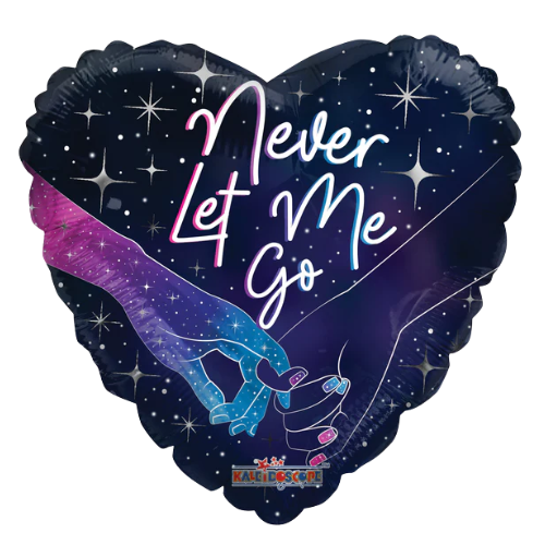 18" Never Let Me Go Heart Foil Balloon (WSL)