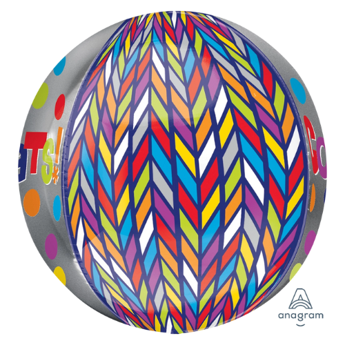 16" Dotty Geometric Congrats Orbz - Globe Shape | 1 Count