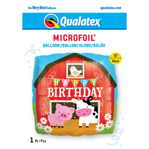18" Birthday Barn Foil Balloon | Buy 5 Or More Save 20%