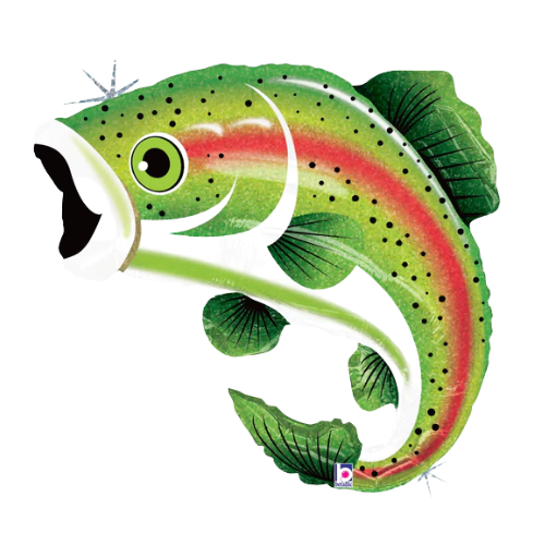 balloon net fish 16" Betallic Rainbow Trout Foil Balloon (P24)