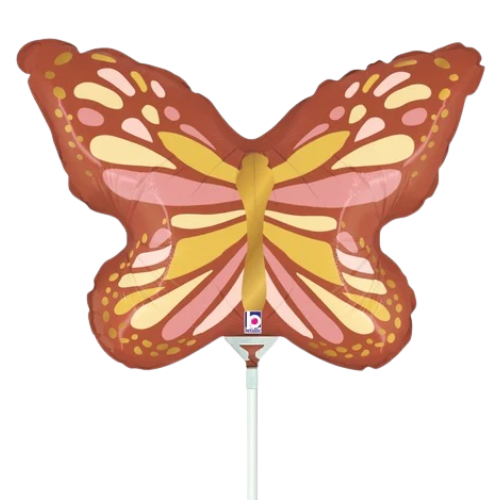 Globo de aluminio con relleno de aire y mariposa BOHO de 14" | Compre 5 o más y ahorre un 20 %
