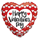 Globo de papel de aluminio con corazones rojos y blancos de 36" Happy Valentine's Day (P9) | 5 unidades
