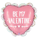24" Valentine Doodle Ruffled Heart Foil Balloon (P9)