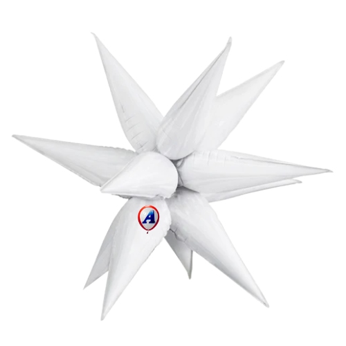 40" AAB Standard White Starburst Foil Airfill Balloon | 1 Count