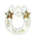 2.5" x 2.75" Go Team Go Horseshoe Charm