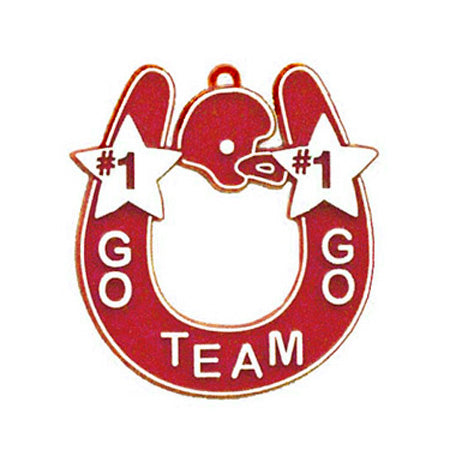 2.5" x 2.75" Go Team Go Horseshoe Charm