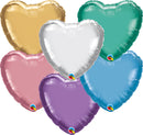 Globos de lámina de corazón cromado Qualatex de 18" | Compre 5 o más y ahorre un 20 %