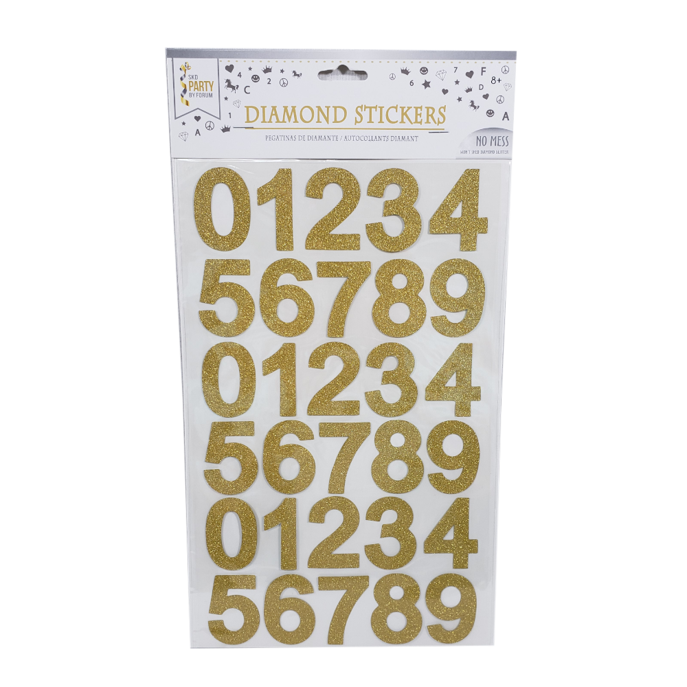 Pegatinas con número de diamante de 1.5" | 1 paquete