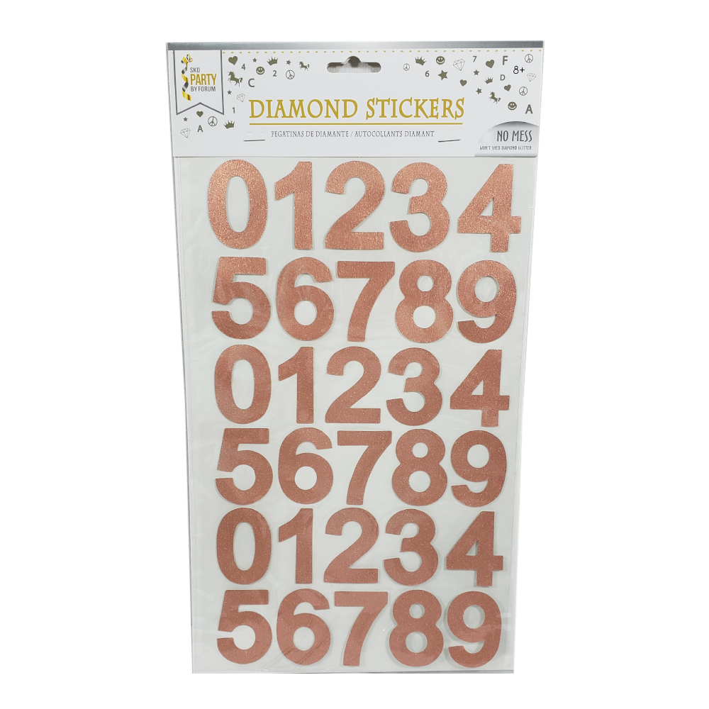Pegatinas con número de diamante de 1.5" | 1 paquete