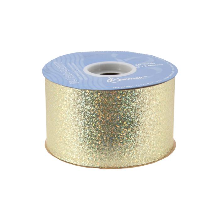 #40 Offray Gold Metallic Sparkalene Ribbon - 2 1/2 Inches Wide x 50 Yards Long | 1 spool